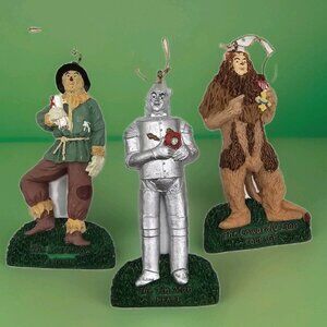 Vintage Wizard Of Oz Wicked Christmas Tree Ornaments Scarecrow  Tinman & Lion